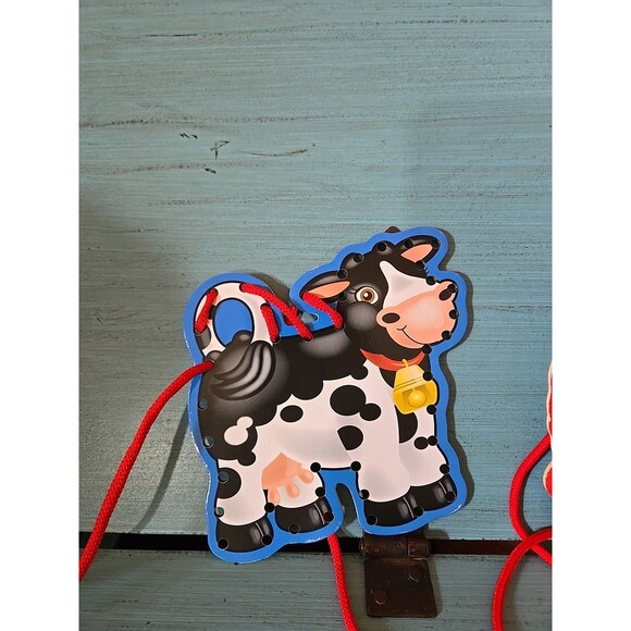 Melissa & Doug Lace and Trace Farm Animals Educational Toy Wooden Toddler - Picture 3 of 13